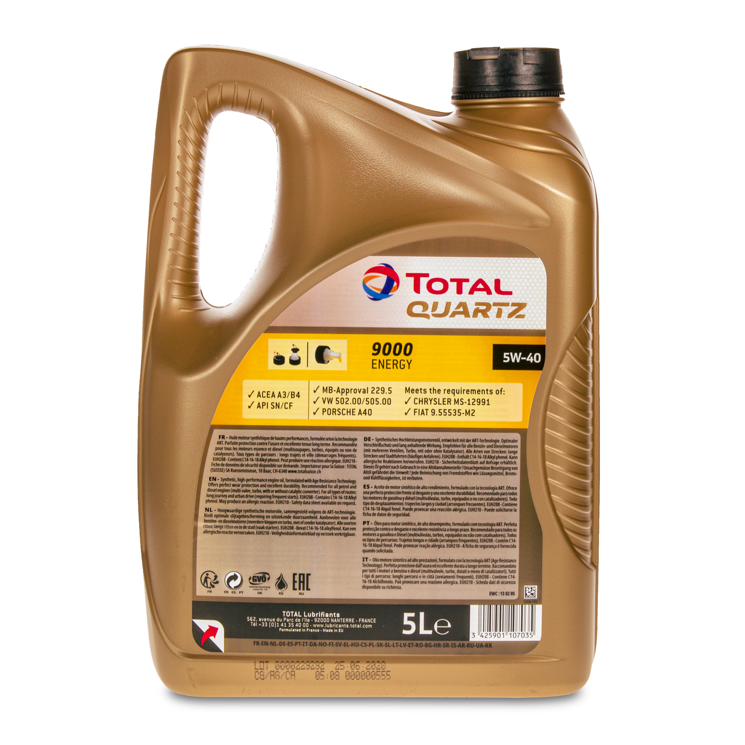 Total® - Quartz 9000 Energy SAE 5W-40 Synthetic Motor Oil